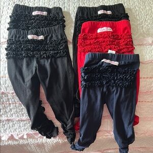3t Ruffle Butts Ruffled Leggings - Black, Red, Navy (5pairs)